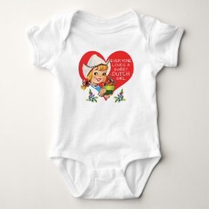 Body Sweet Dutch Girl Vintage Tulips Meisje & Heart