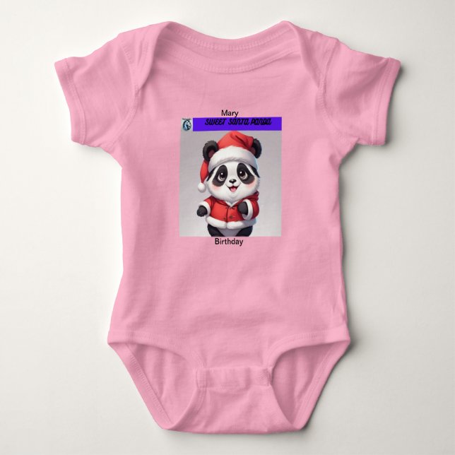Body Sweet Panda Noël Vêtements de bébé Écrit (Devant)