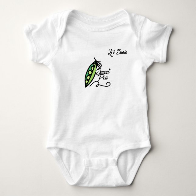 Body « Sweet Pea » avec cosse de pois personnalisable  (Devant)