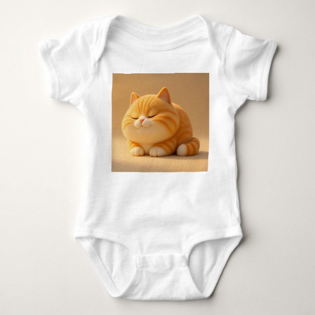 Body Sweet Sleeping Orange Tabby Cat – Baby Bodysuit De (Devant)