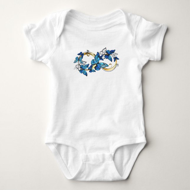 Body Symbole infini de papillons Morpho bleus (Devant)