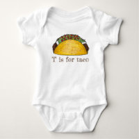 T est pour Taco Mexican Food Alphabet Letter T