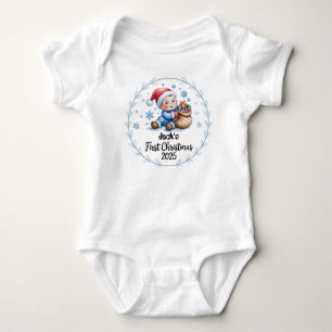 Body T-Shirt0Premier Noël de bébé personnalisé 2025-Boy