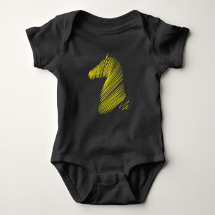 Body T-shirt à l'effigie d'une tête de cheval abstraite