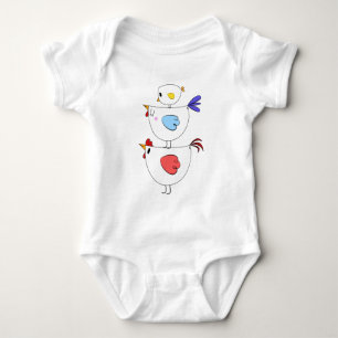Body T-shirt adorable de famille de poussin de coq de