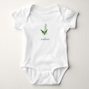 Body T-Shirt Aquarelle Fleur de Naissance Violette de M