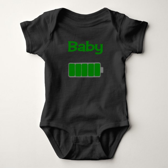 Body T-shirt batterie pour bébé noir (Devant)