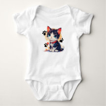 T-shirt bébé avec un petit chaton mignon