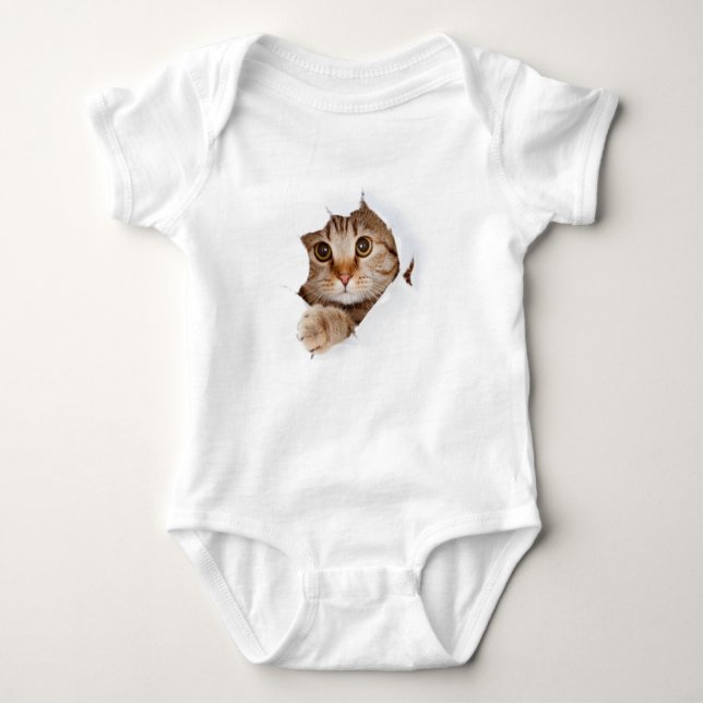 Body T-shirt bébé chaton mignonne - bébé personnalisé (Devant)