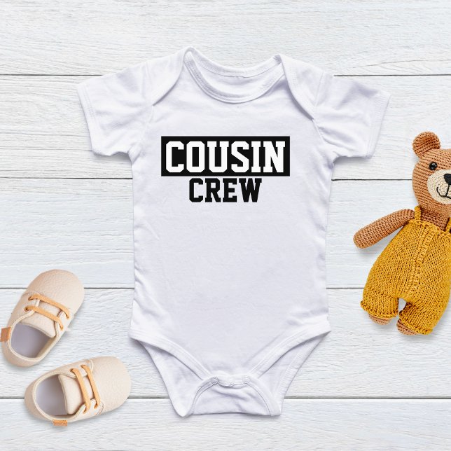 Body T-shirt bébé Cousin Crew noir et blanc (Créateur téléchargé)