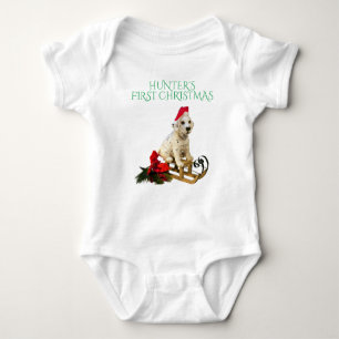 Body T-shirt bébé de Noël avec nom personnalisé.
