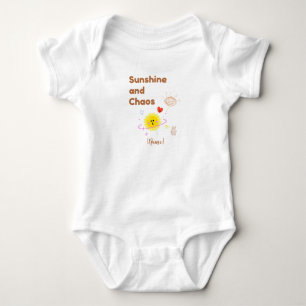 Body T-shirt bébé drôle "Soleil et Chaos" - Kawaii mign