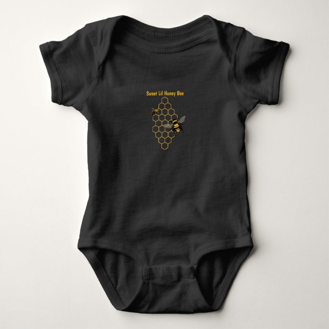 Body T-Shirt Bébé en forme d'abeille à miel (Devant)