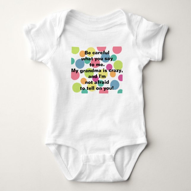 Body T-shirt bébé grand-mère folle (Devant)