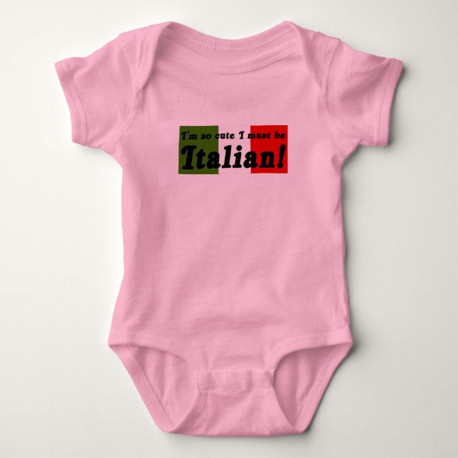 Body T-shirt bébé italien trop mignon (Devant)