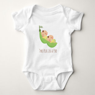 Body T-shirt bébé Jumeaux mignons Deux petits pois dans