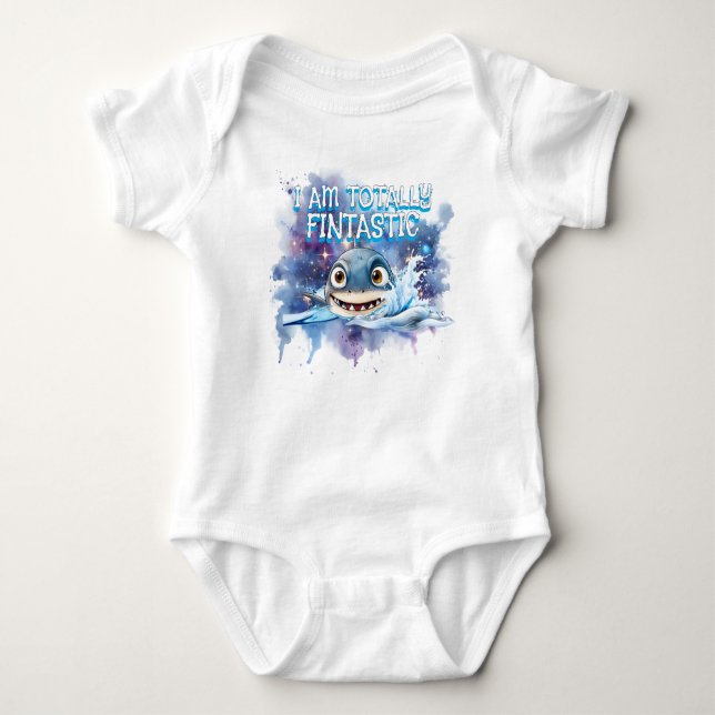 Body T-Shirt Bébé Requin Garçon | Mignon Fintastique (Devant)