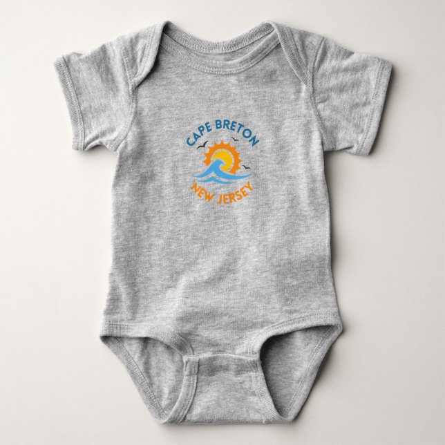 Body T-shirt bébé Soleil et Vagues (Devant)