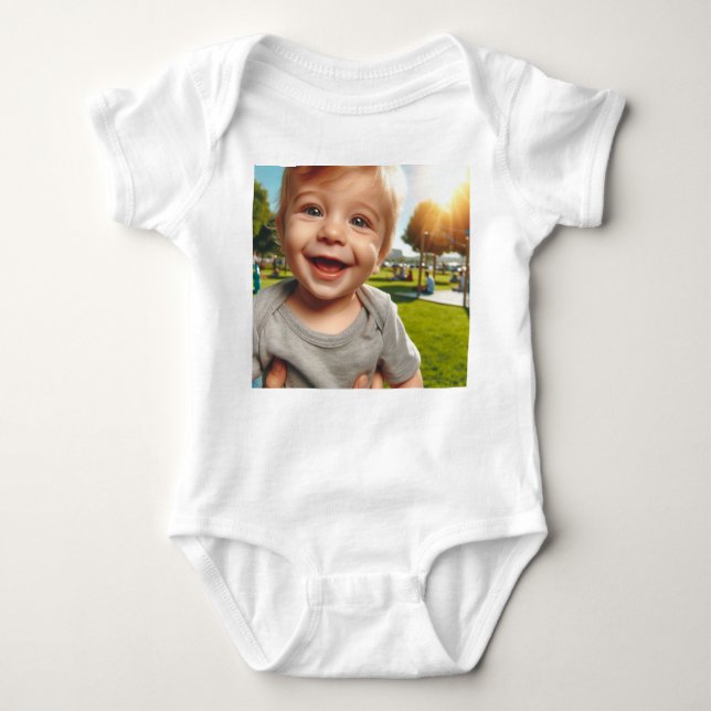 Body T-shirt bébé souriant (Devant)