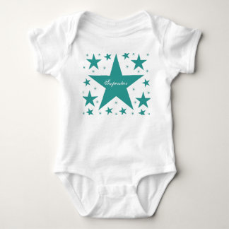 Body T-shirt bébé superstar, Turquoise