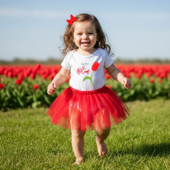 Body T-shirt bébé tulipe rouge (Créateur téléchargé)