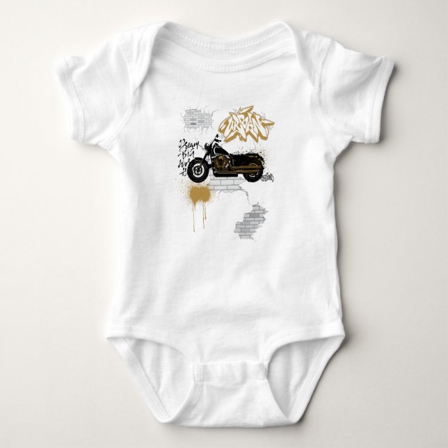 Body T-shirt blanc Graffiti pour moto enfants (Devant)
