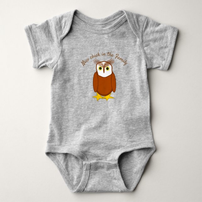 Body T-shirt - Chouette mignonne avec texte (Devant)