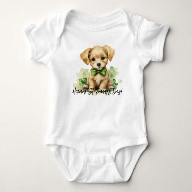 Body T-shirt corps de chiot pour la Saint-Patrick - Joy (Devant)