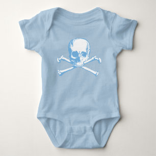 Body T-shirt Crâne bleu et os croisés