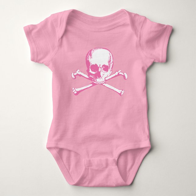 Body T-shirt Crâne rose Et Traverses (Devant)