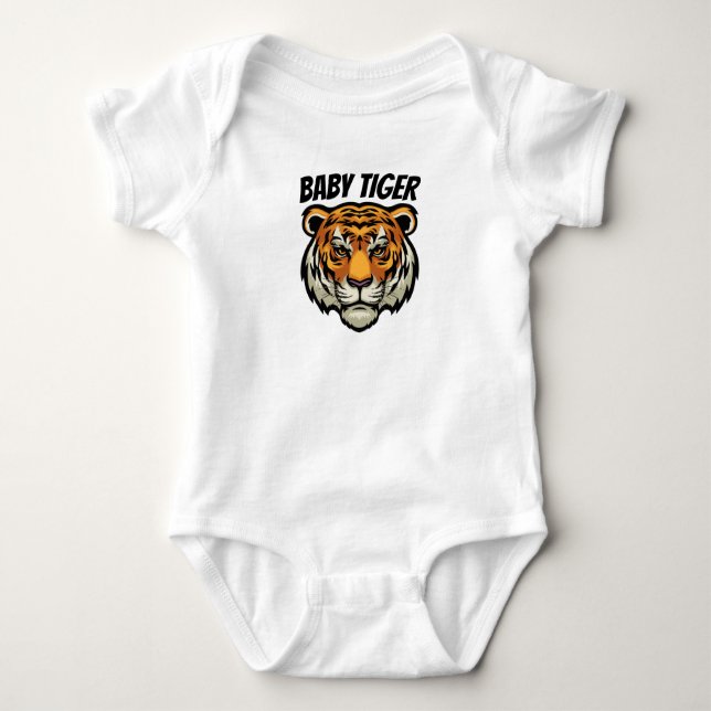 Body T-shirt Customisé bébé tigre (Devant)