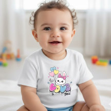 T-shirt Cute Bunny "Je t'aime" Cœurs Ballons