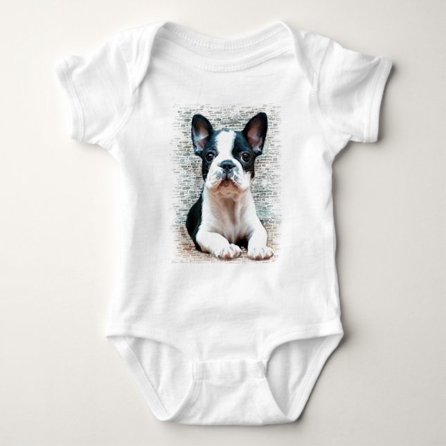 Body T-shirt de bébé de bouledogue français (Devant)