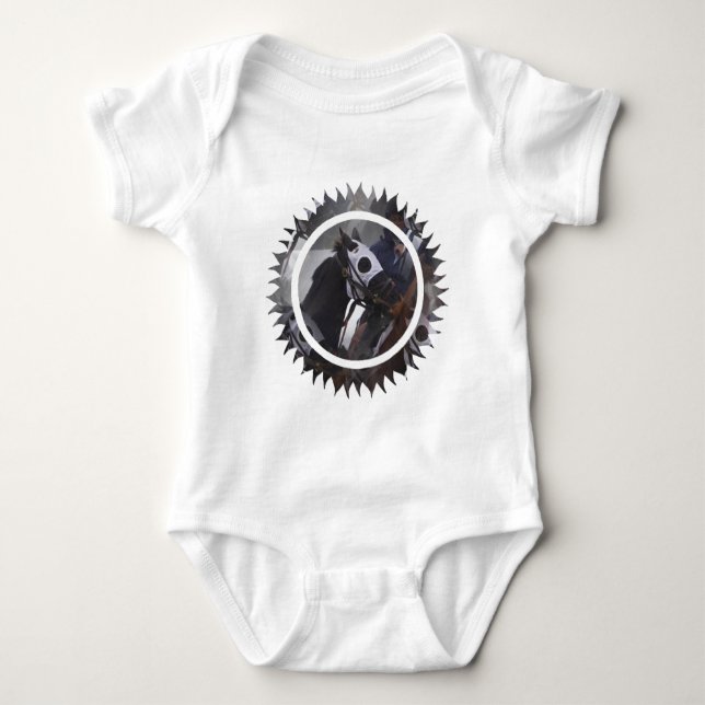 Body T-shirt de bébé de cheval de course (Devant)