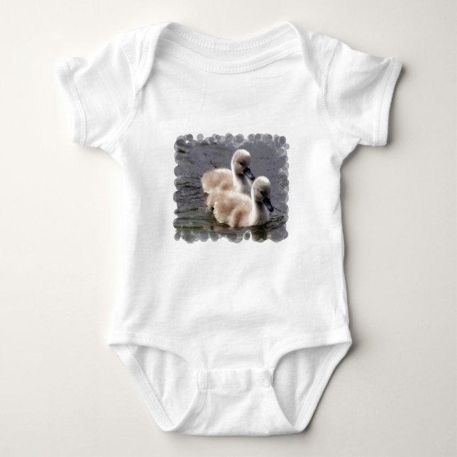 Body T-shirt de bébé de cygnes de bébé (Devant)