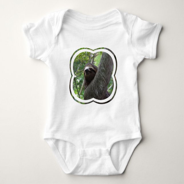 Body T-shirt de bébé de paresse botté avec la pointe du (Devant)