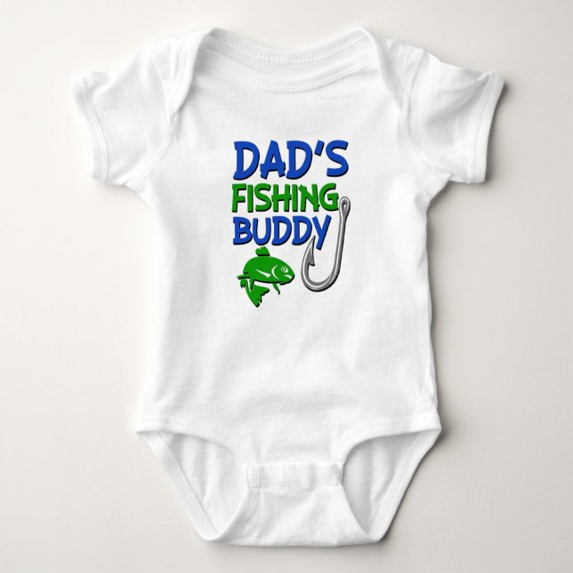 Body T-shirt de bébé drôle pour papa's Fishing Buddy (Devant)