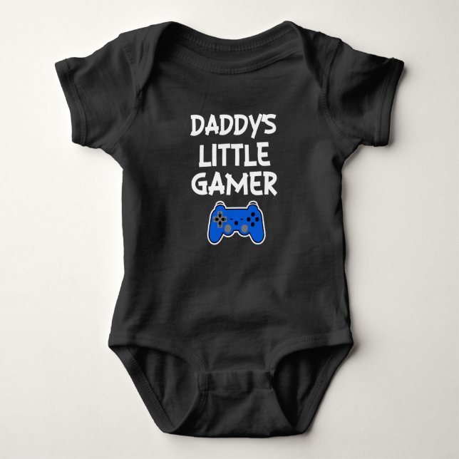 Body T-shirt de bébé drôle pour papa's Little Gamer (Devant)