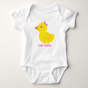 Body T-shirt de bébé personnalisé par canard mignon en