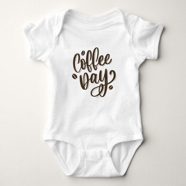 Body T-shirt de costume pour bébé jour café (Devant)