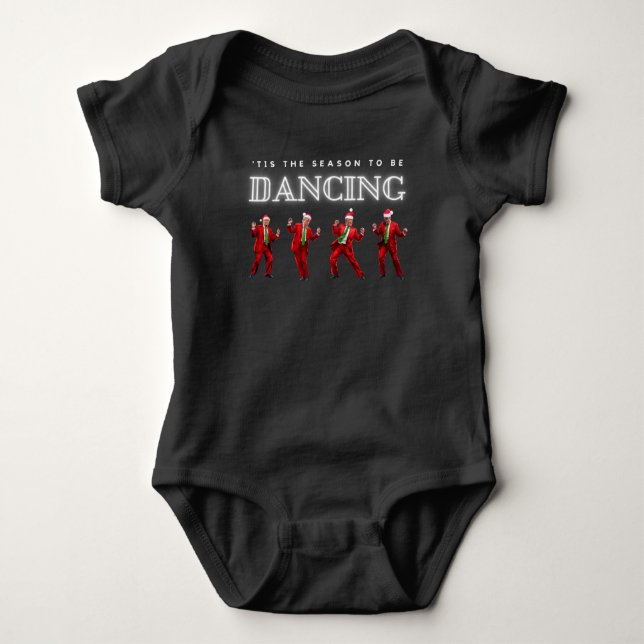 Body T-shirt de danse Trump de Noël pour bébé (Devant)
