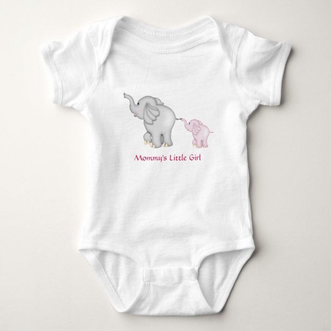 Body T-shirt de la petite fille de maman Eléphant (Devant)
