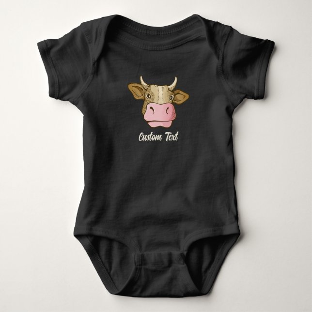 Body T-shirt de la tête de vache (Devant)