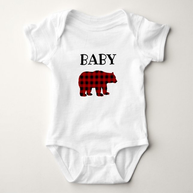 Body T-shirt de l'ours de bambou plaid de Buffalo (Devant)