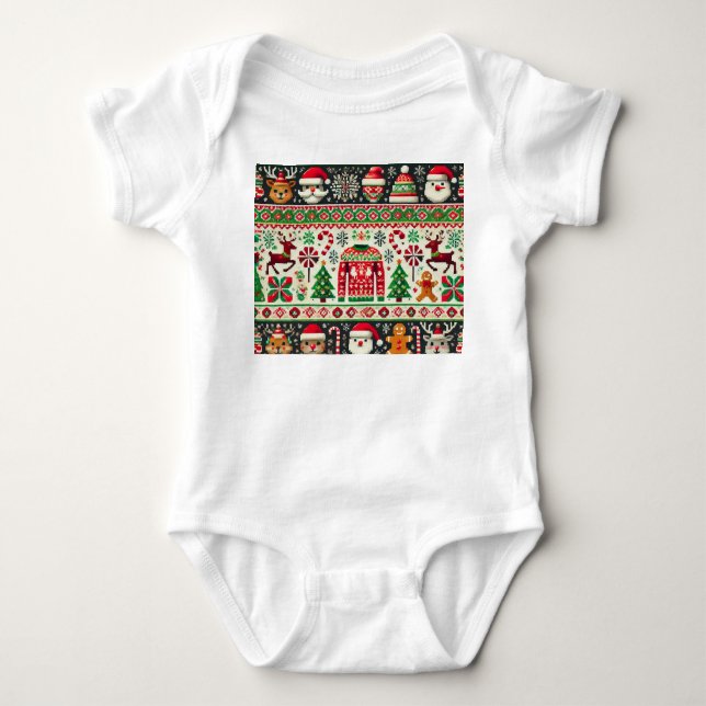 Body T-shirt de Noël moche drôle pour bébé (Devant)