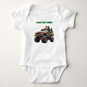 Body T-shirt de Noël pour bébé avec camion monstre – Mo
