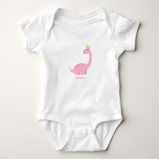 Body T-shirt Dinosaur Girl Rose Illustrated Baby (Devant)