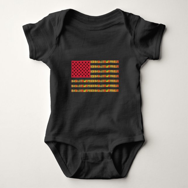 Body T-shirt du drapeau afro-américain (Devant)