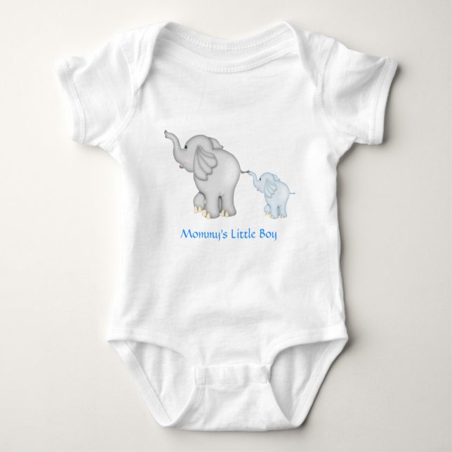 Body T-shirt éléphant petit garçon de maman (Devant)