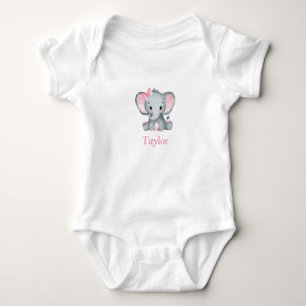 Body T-shirt Eléphant Une Pièce pour Fille Bébé